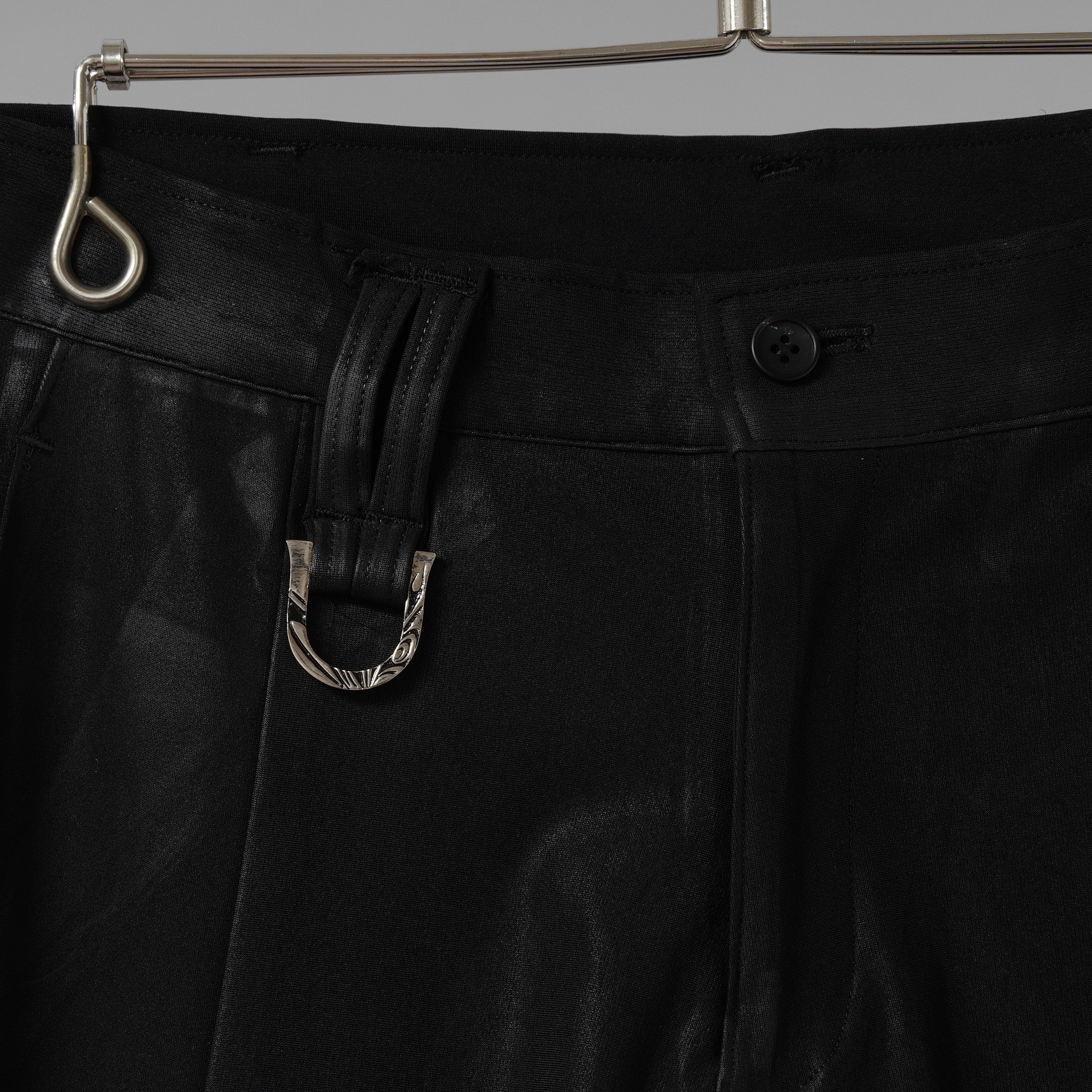 未使用 kiryuyrik キリュウキリュウ / 23AW High Tension Jersey Coating UNIONJACK Skinny Slacks ユニオンジャック スキニー スラックス パンツ / KT-HP14-600CTNG / size M (BLACK) 123001-alm