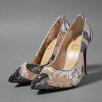 未使用 Christian Louboutin クリスチャン ルブタン / Follies Lace 100パンプス レース グリッター / size 36 (23cm) SILVER×PINK レディース