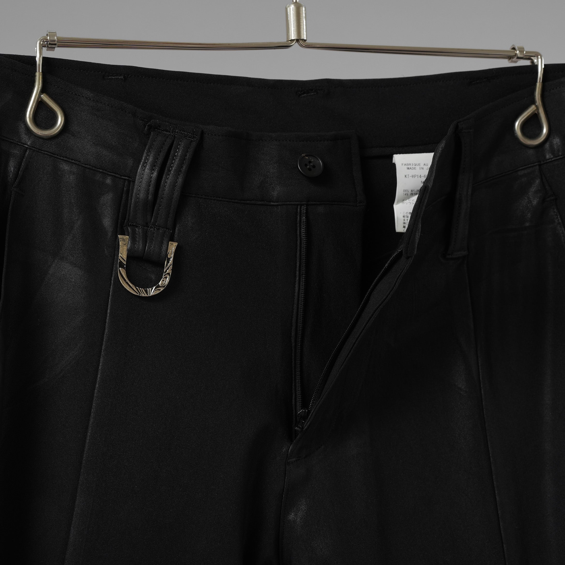 未使用 kiryuyrik キリュウキリュウ / 23AW High Tension Jersey Coating UNIONJACK Skinny Slacks ユニオンジャック スキニー スラックス パンツ / KT-HP14-600CTNG / size M (BLACK) 123001-alm