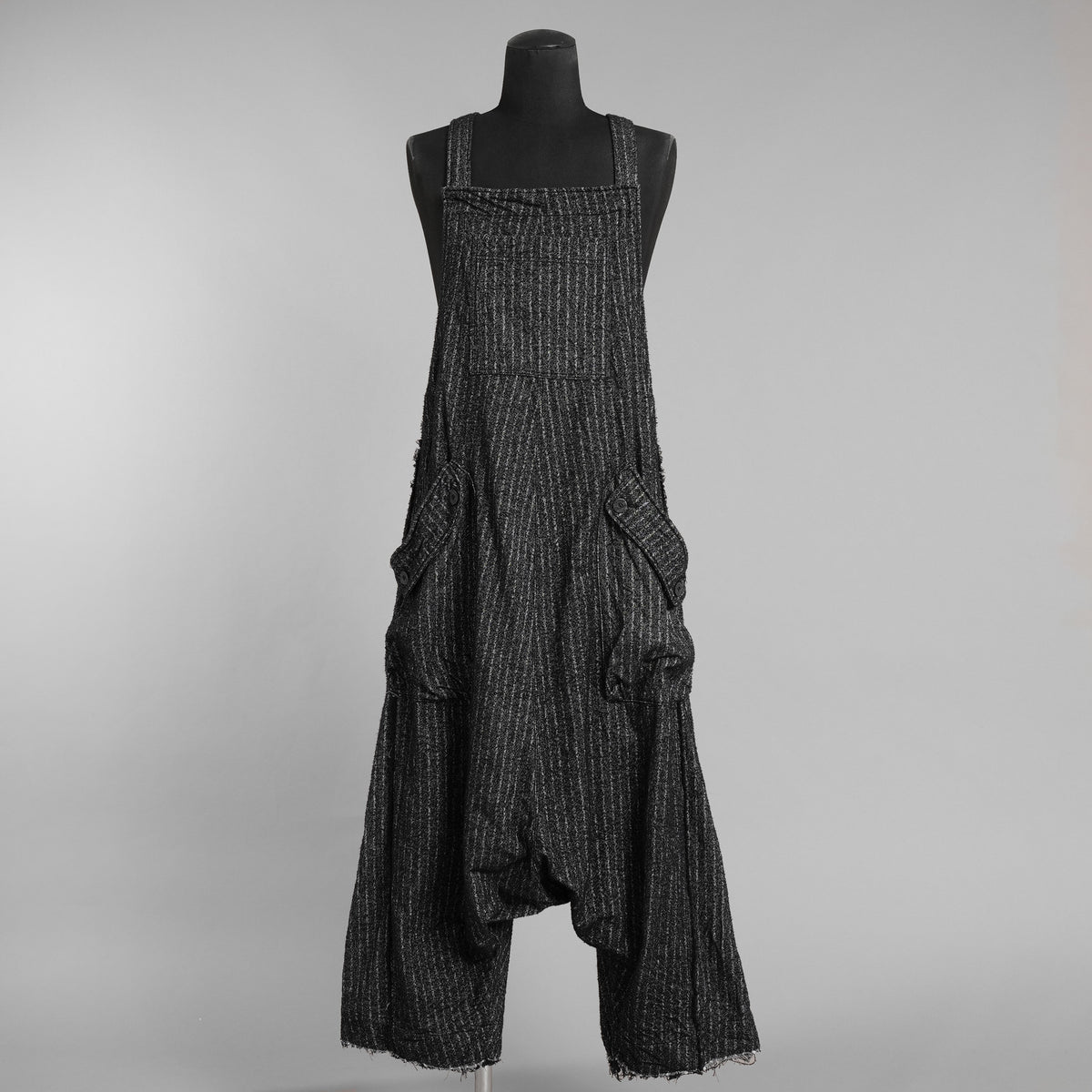 A.F ARTEFACT エーエフ アーティファクト / 美品 20SS Crease Process Overalls サロペット パンツ / size 2 (BLACK) 123076-alm