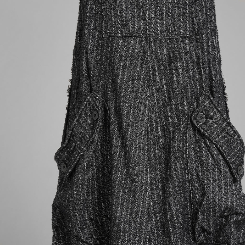 A.F ARTEFACT エーエフ アーティファクト / 美品 20SS Crease Process Overalls サロペット パンツ / size 2 (BLACK) 123076-alm