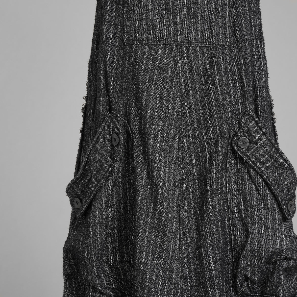 A.F ARTEFACT エーエフ アーティファクト / 美品 20SS Crease Process Overalls サロペット パンツ / size 2 (BLACK) 123076-alm