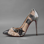 未使用 Christian Louboutin クリスチャン ルブタン / Follies Lace 100パンプス レース グリッター / size 36 (23cm) SILVER×PINK レディース