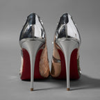 未使用 Christian Louboutin クリスチャン ルブタン / Follies Lace 100パンプス レース グリッター / size 36 (23cm) SILVER×PINK レディース