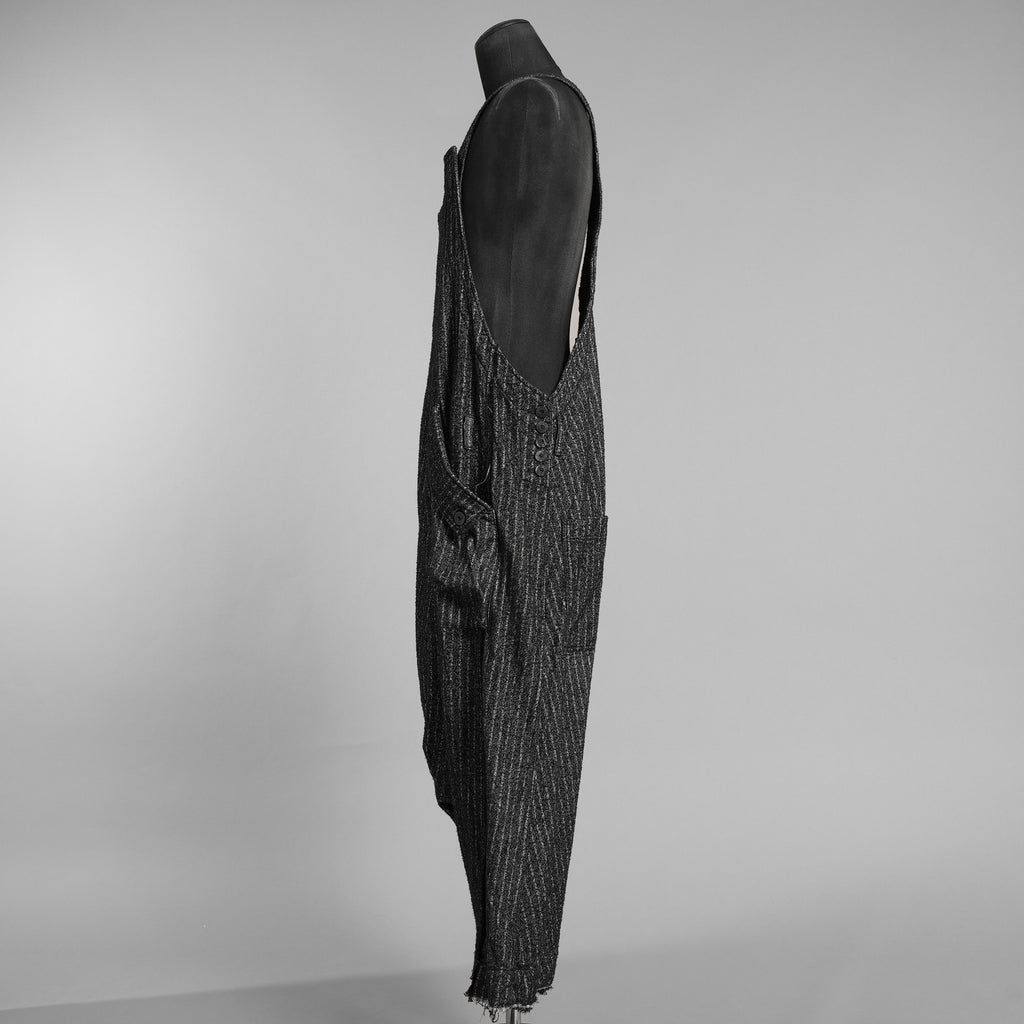 A.F ARTEFACT エーエフ アーティファクト / 美品 20SS Crease Process Overalls サロペット パンツ / size 2 (BLACK) 123076-alm