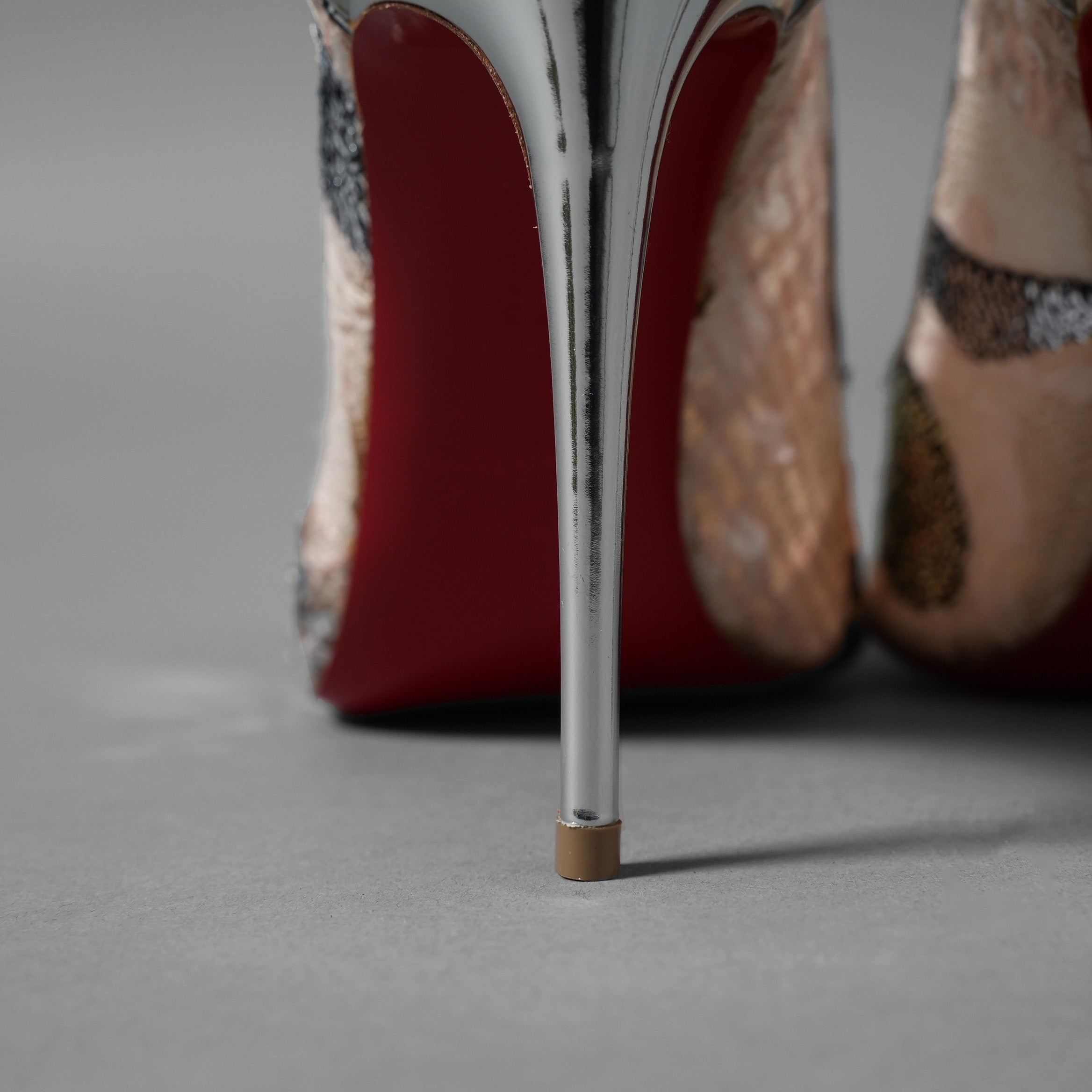 未使用 Christian Louboutin クリスチャン ルブタン / Follies Lace 100パンプス レース グリッター / size 36 (23cm) SILVER×PINK レディース