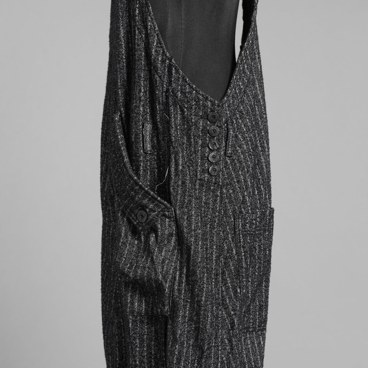 A.F ARTEFACT エーエフ アーティファクト / 美品 20SS Crease Process Overalls サロペット パンツ / size 2 (BLACK) 123076-alm