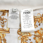 FENDACE フェンダーチェ フェンディ×ヴェルサーチ コラボ / 美品 22SS バロック シルク パジャマ セットアップ 保存袋あり 半袖シャツ パンツ / FE5074 AIE3 / size 38 (GOLD) レディース 35001-izm