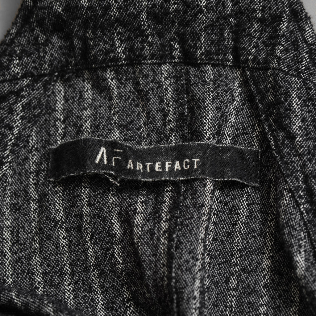 A.F ARTEFACT エーエフ アーティファクト / 美品 20SS Crease Process Overalls サロペット パンツ / size 2 (BLACK) 123076-alm