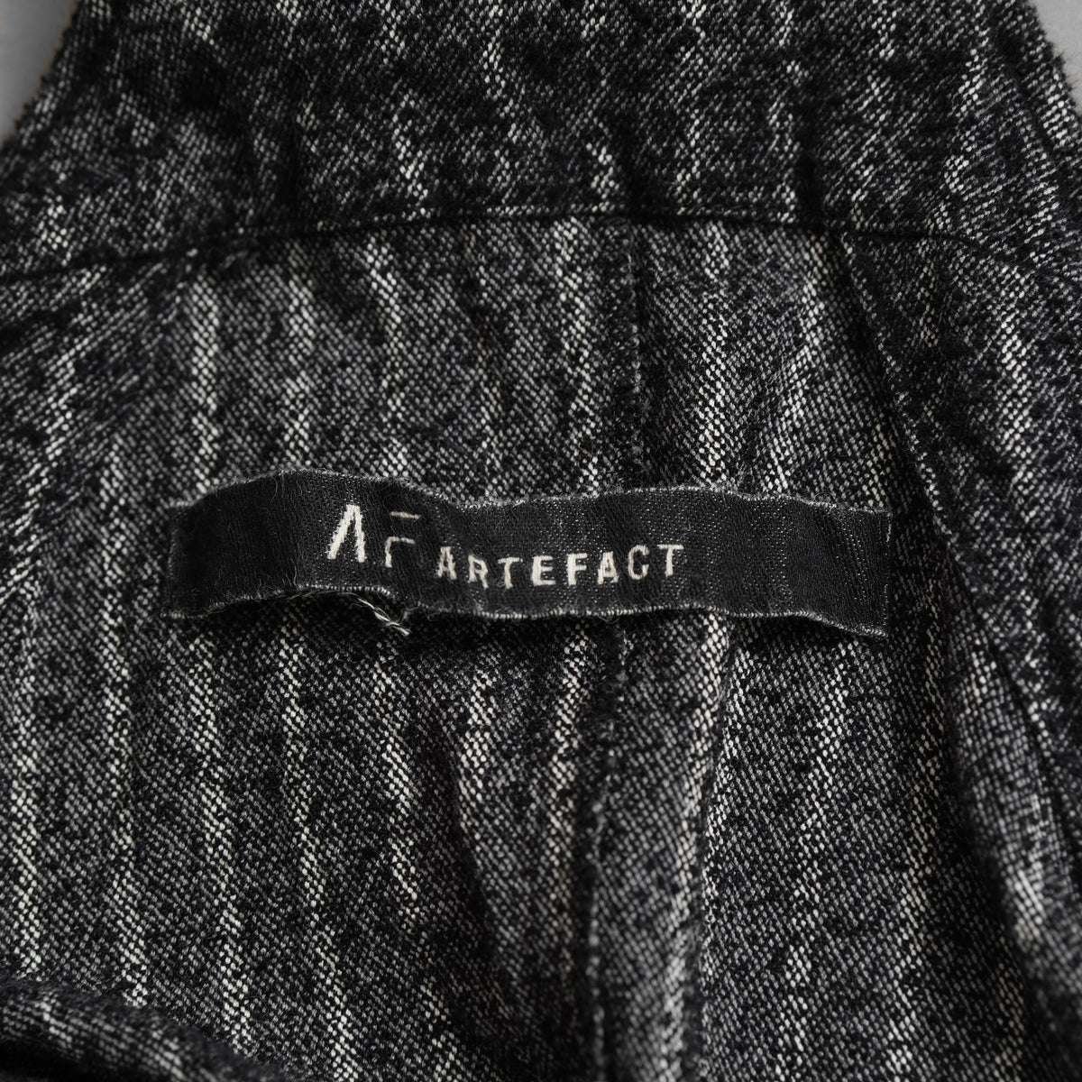 A.F ARTEFACT エーエフ アーティファクト / 美品 20SS Crease Process Overalls サロペット パンツ / size 2 (BLACK) 123076-alm