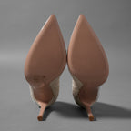 Gianvito Rossi ジャンヴィトロッシ / レース刺繍 ポインテッドトゥ パンプス 95mm / size 35.5 (22.5cm) NATURAL レディース シューズ