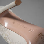 Gianvito Rossi ジャンヴィトロッシ / レース刺繍 ポインテッドトゥ パンプス 95mm / size 35.5 (22.5cm) NATURAL レディース シューズ