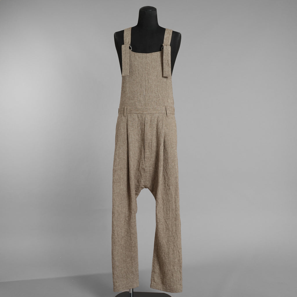 ISAMU KATAYAMA BACKLASH イサムカタヤマ バックラッシュ / 新品 サンプル品 24SS LINEN OVERALLS リネンオーバーオール サロペット パンツ / 2112-03 / size M (BEIGE) 123077-alm