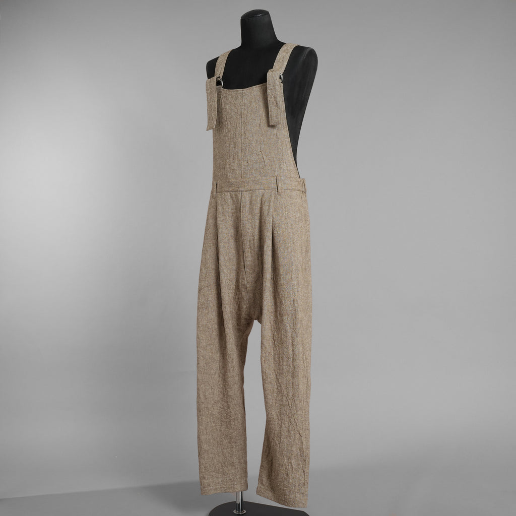 ISAMU KATAYAMA BACKLASH イサムカタヤマ バックラッシュ / 新品 サンプル品 24SS LINEN OVERALLS リネンオーバーオール サロペット パンツ / 2112-03 / size M (BEIGE) 123077-alm