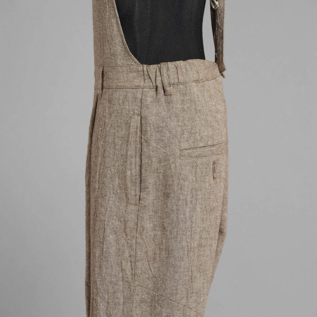 ISAMU KATAYAMA BACKLASH イサムカタヤマ バックラッシュ / 新品 サンプル品 24SS LINEN OVERALLS リネンオーバーオール サロペット パンツ / 2112-03 / size M (BEIGE) 123077-alm