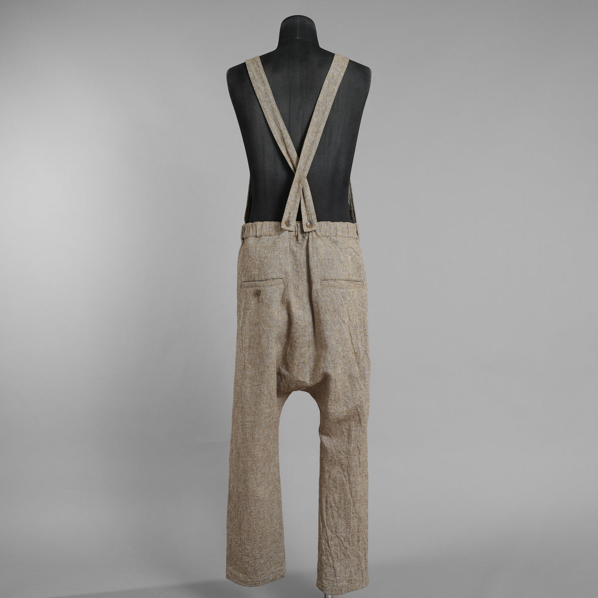 ISAMU KATAYAMA BACKLASH イサムカタヤマ バックラッシュ / 新品 サンプル品 24SS LINEN OVERALLS リネンオーバーオール サロペット パンツ / 2112-03 / size M (BEIGE) 123077-alm