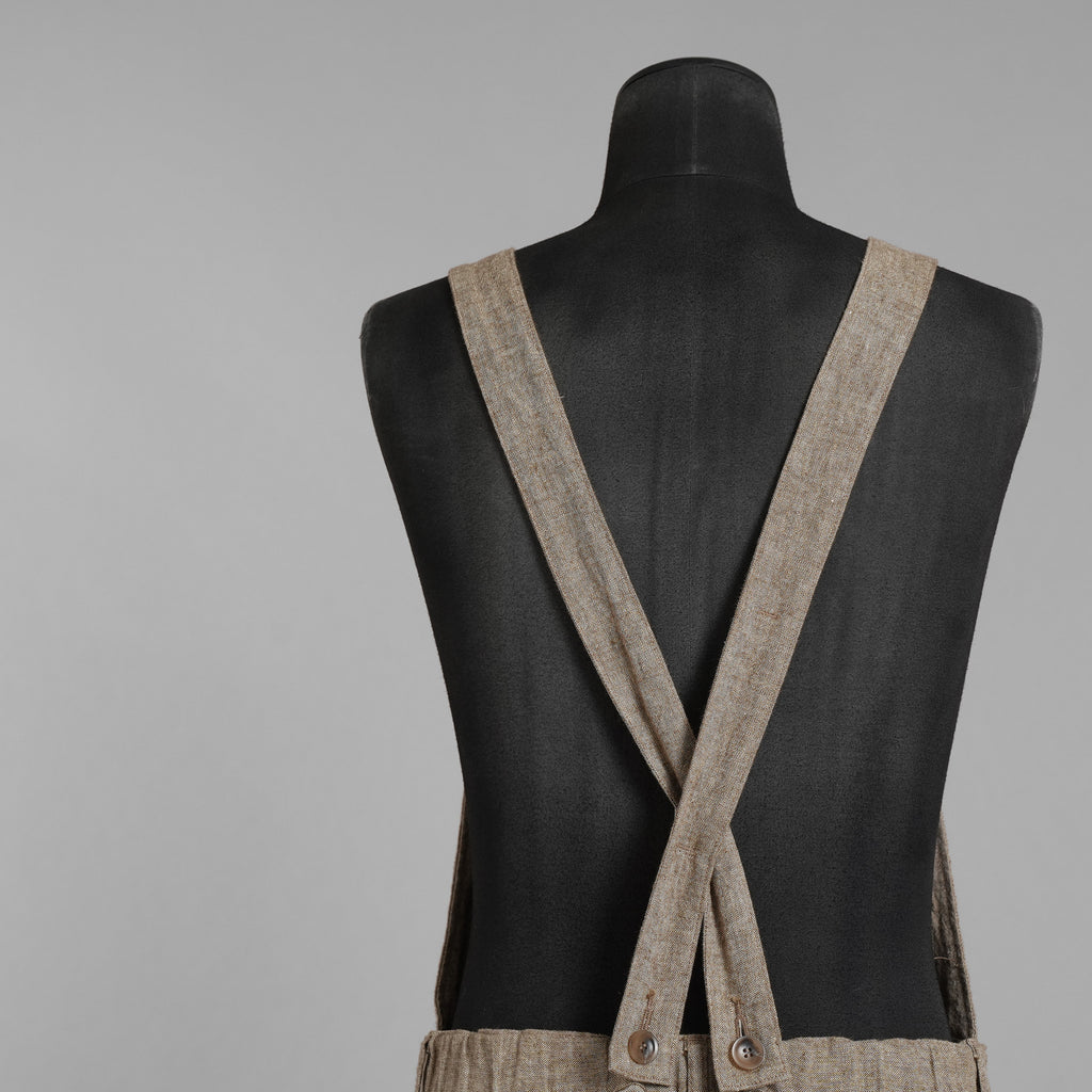 ISAMU KATAYAMA BACKLASH イサムカタヤマ バックラッシュ / 新品 サンプル品 24SS LINEN OVERALLS リネンオーバーオール サロペット パンツ / 2112-03 / size M (BEIGE) 123077-alm