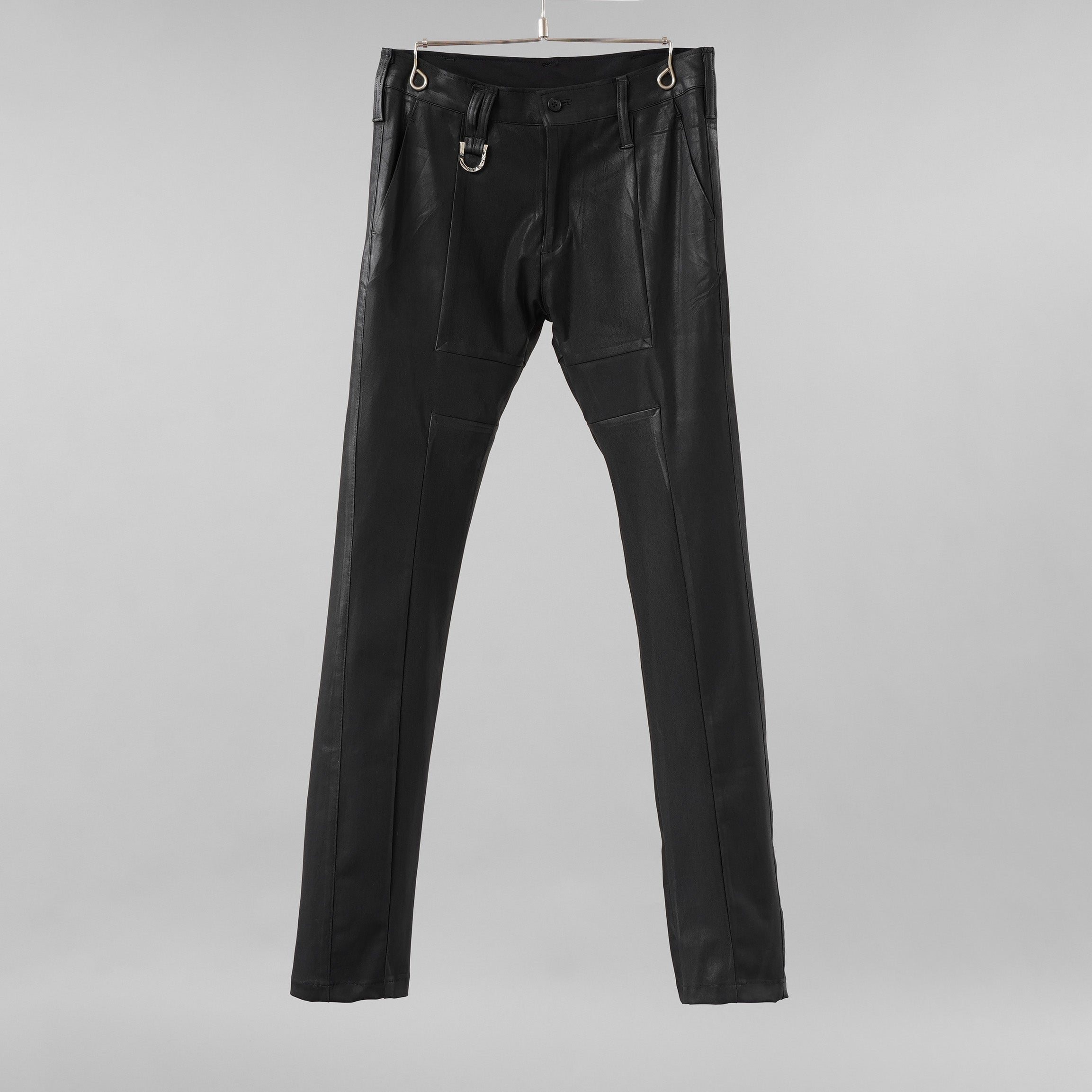 未使用 kiryuyrik キリュウキリュウ / 23AW High Tension Jersey Coating UNIONJACK Skinny Slacks ユニオンジャック スキニー スラックス パンツ / KT-HP14-600CTNG / size M (BLACK) 123001-alm