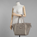 FENDI フェンディ / 美品 23AW オリガミ ラージ インターレース レザー トートバッグ / 8BH415 APZB F1MJR / SAND レディース 352178-izm