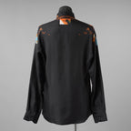 FENDI フェンディ / 美品 23AW 目黒蓮 着用 クラウドモチーフ シルク 長袖シャツ / FS0585 AN0T / size 40 (BLACK) 352006-in-ue