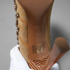FENDIフェンディ / 19AW 美品 ズッカ柄 ビジュー パンプス / size 36.5 (23.5cm) BEIGE) レディース