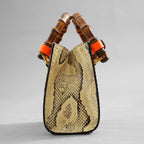GUCCI グッチ / 希少 美品 2021年 グッチ ダイアナ パイソン ミニ  トートバッグ ショルダーバッグ / 655661 / PYTHON x ORENGE /   352213-izm