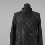 Aleksandr Manamis アレクサンダー マナミス / 美品 21SS Crossed Plaid Shirt ロングシャツ 長袖シャツ / size 2 (BLACK) 352005-ymu