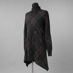 Aleksandr Manamis アレクサンダー マナミス / 美品 21SS Crossed Plaid Shirt ロングシャツ 長袖シャツ / size 2 (BLACK) 352005-ymu