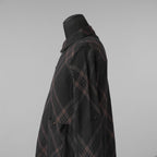 Aleksandr Manamis アレクサンダー マナミス / 美品 21SS Crossed Plaid Shirt ロングシャツ 長袖シャツ / size 2 (BLACK) 352005-ymu