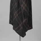 Aleksandr Manamis アレクサンダー マナミス / 美品 21SS Crossed Plaid Shirt ロングシャツ 長袖シャツ / size 2 (BLACK) 352005-ymu