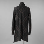 Aleksandr Manamis アレクサンダー マナミス / 美品 21SS Crossed Plaid Shirt ロングシャツ 長袖シャツ / size 2 (BLACK) 352005-ymu