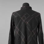 Aleksandr Manamis アレクサンダー マナミス / 美品 21SS Crossed Plaid Shirt ロングシャツ 長袖シャツ / size 2 (BLACK) 352005-ymu