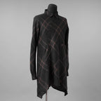 Aleksandr Manamis アレクサンダー マナミス / 美品 21SS Crossed Plaid Shirt ロングシャツ 長袖シャツ / size 2 (BLACK) 352005-ymu