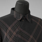 Aleksandr Manamis アレクサンダー マナミス / 美品 21SS Crossed Plaid Shirt ロングシャツ 長袖シャツ / size 2 (BLACK) 352005-ymu