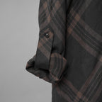 Aleksandr Manamis アレクサンダー マナミス / 美品 21SS Crossed Plaid Shirt ロングシャツ 長袖シャツ / size 2 (BLACK) 352005-ymu