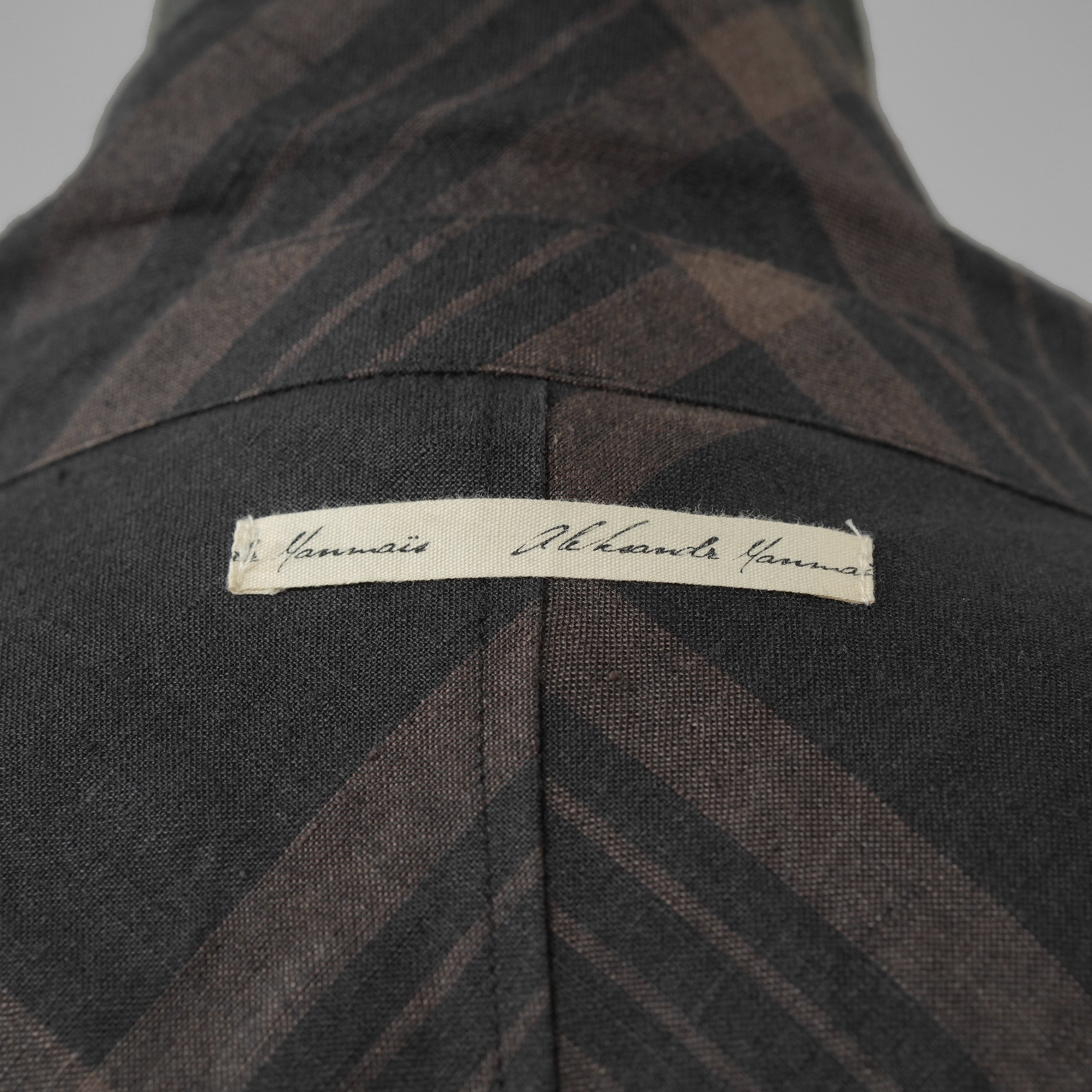 Aleksandr Manamis アレクサンダー マナミス / 美品 21SS Crossed Plaid Shirt ロングシャツ 長袖シャツ / size 2 (BLACK) 352005-ymu