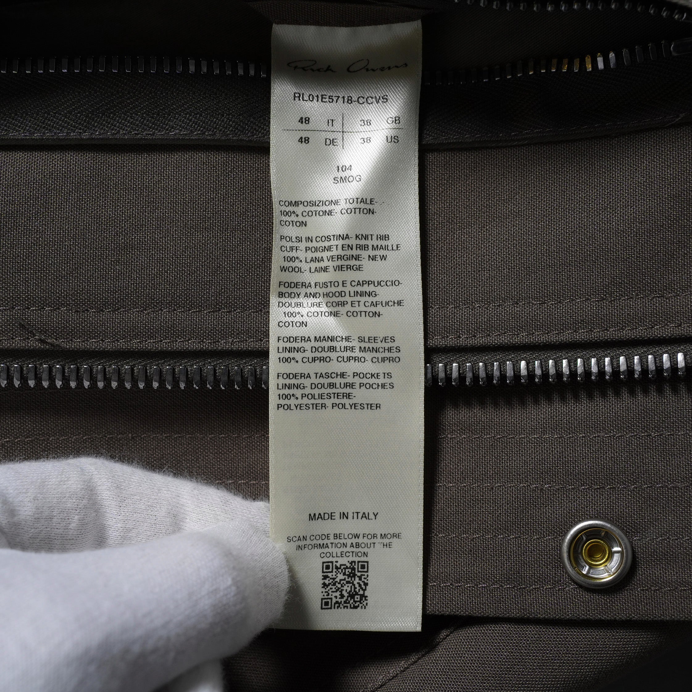 Rick Owensリックオウエンス / 美品 25SS Hollywood Headon Cropped Headon Parka / マウンテンパーカー ジャケット/ RL01E5718 CCVS / size 48 (SMOG)