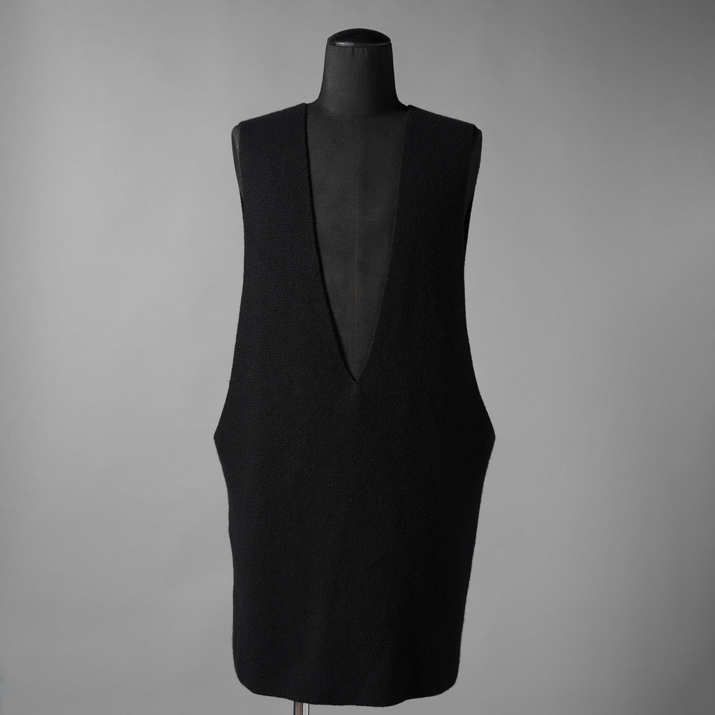 RICK OWENS リックオウエンス / 23AW LUXOR  V-tank Cashmere & Wool Sweater Vest ベスト / RR02C7683-CHWSR / size ONE (BLACK) ユニセックス