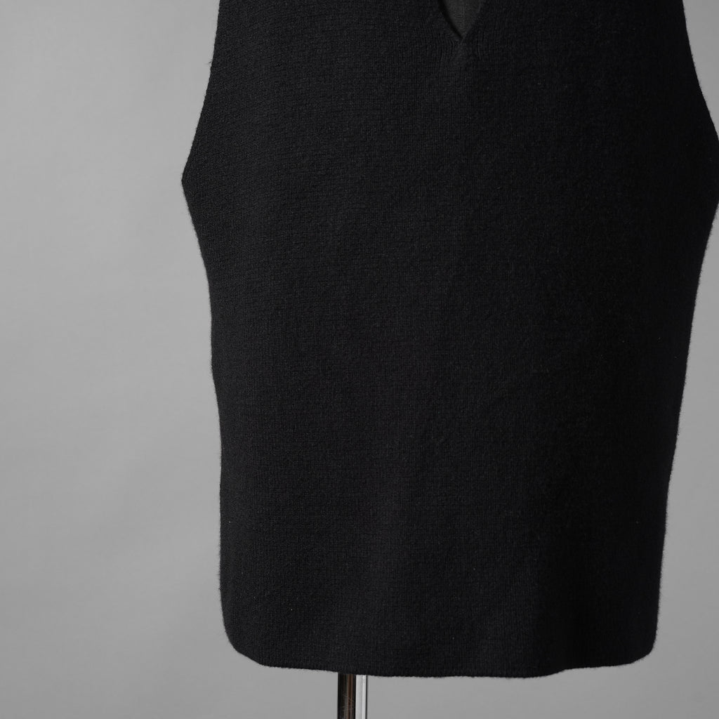 RICK OWENS リックオウエンス / 23AW LUXOR  V-tank Cashmere & Wool Sweater Vest ベスト / RR02C7683-CHWSR / size ONE (BLACK) ユニセックス