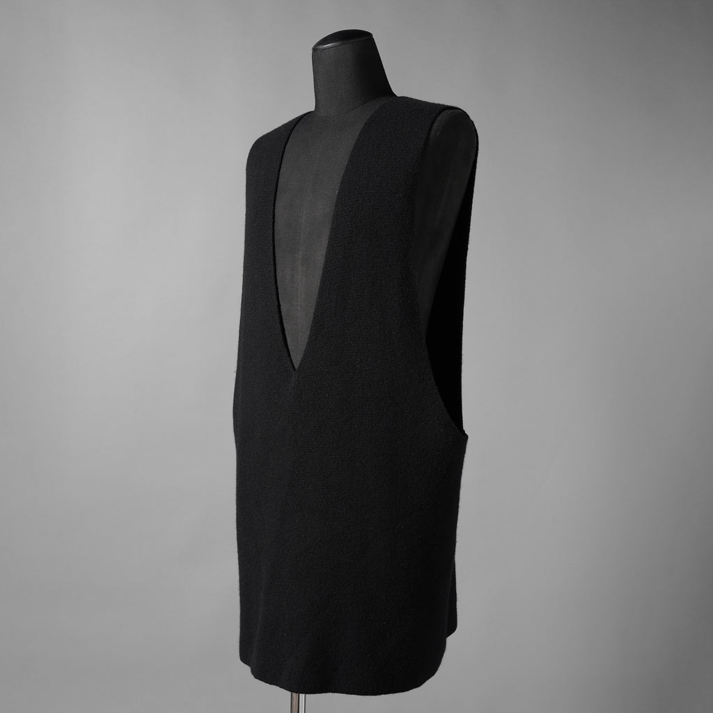 RICK OWENS リックオウエンス / 23AW LUXOR  V-tank Cashmere & Wool Sweater Vest ベスト / RR02C7683-CHWSR / size ONE (BLACK) ユニセックス
