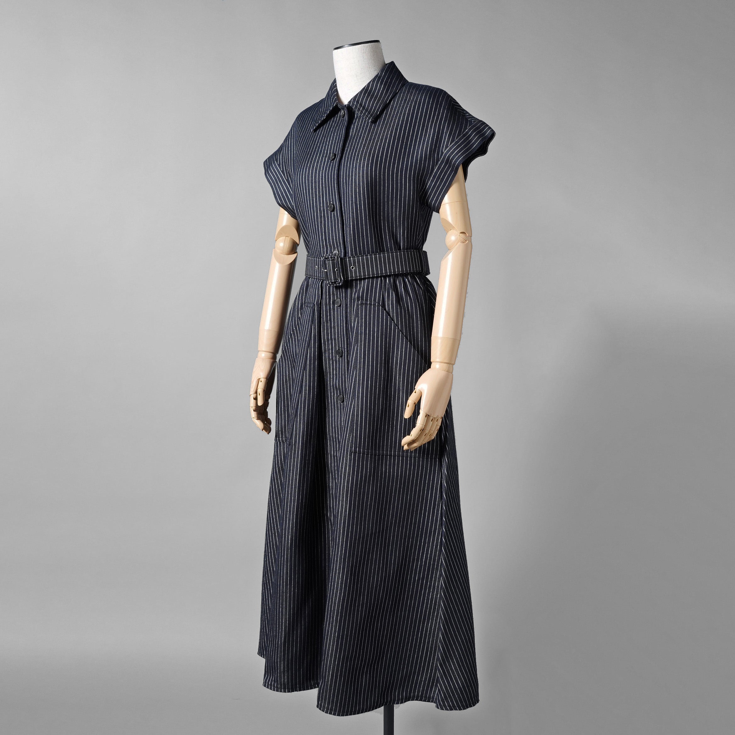 Christian Dior クリスチャン・ディオール / 美品 21SS コットンストライプ シャツワンピース / ドレス / 041R59A3731 / size 42 (BLUE) レディース