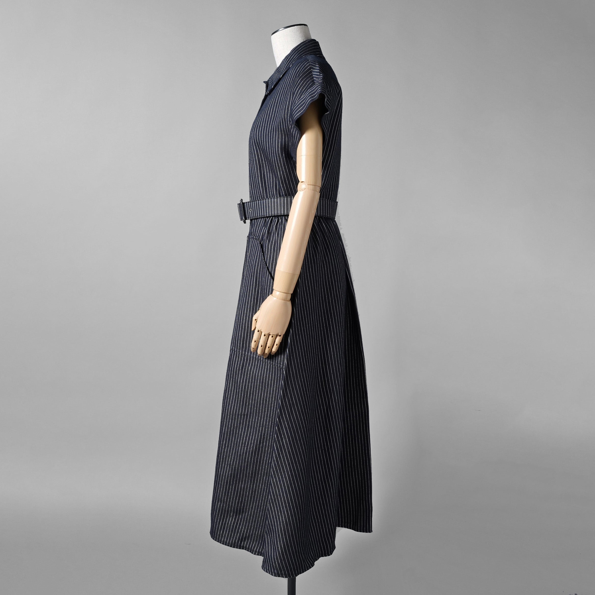 Christian Dior クリスチャン・ディオール / 美品 21SS コットンストライプ シャツワンピース / ドレス / 041R59A3731 / size 42 (BLUE) レディース