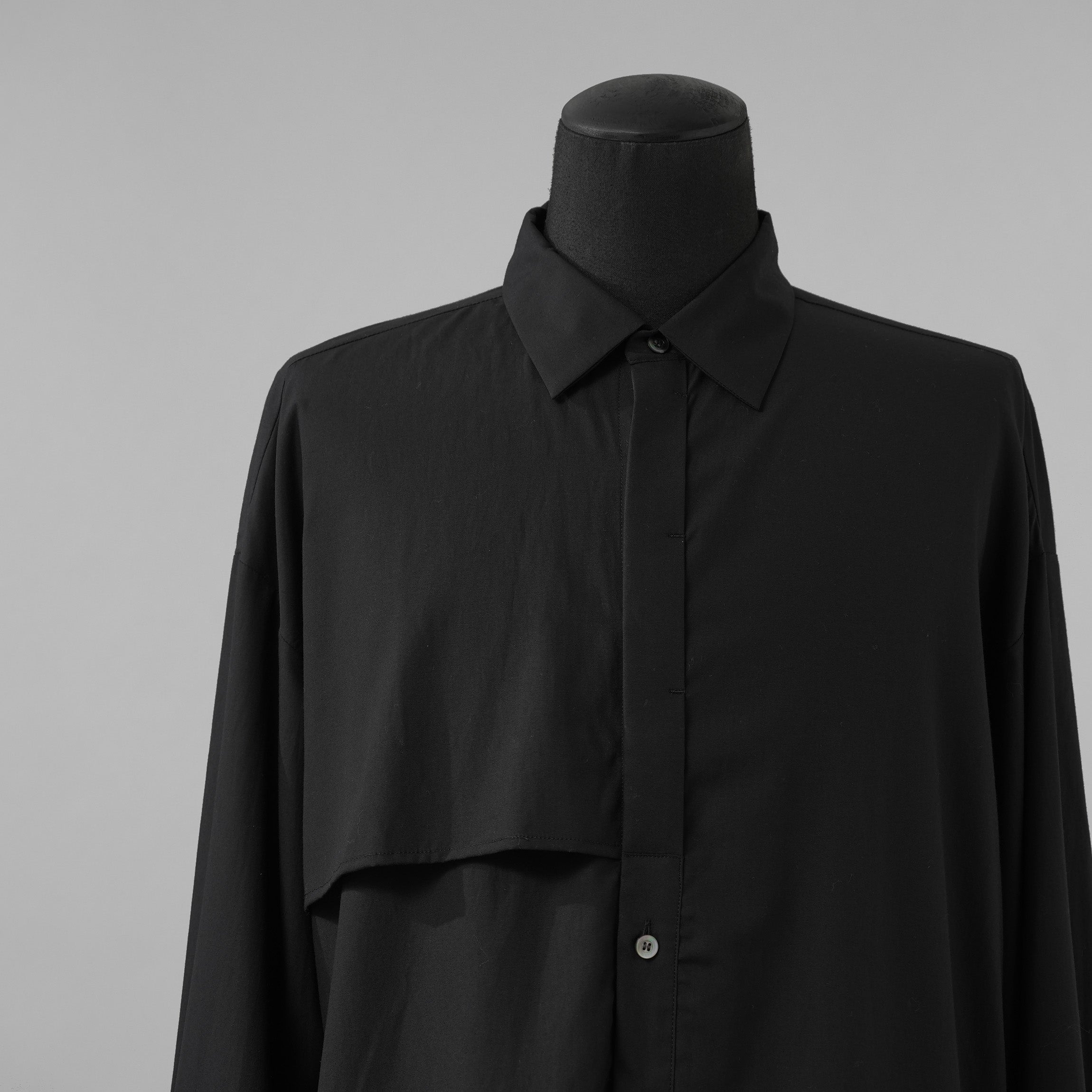 meagratia メアグラーティア / 美品  25SS Asymmetry SH アシンメトリー シャツ 長袖シャツ / 25271-0506 / size 1 (BLACK) 352011-in-ue