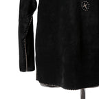 新品 Sisii x PAM DIETRICH / シシ x パムディートリッヒ コラボ / My Jacket カーフ スエード / レザー ジャケット / BLACK