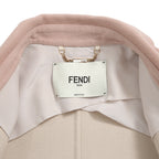 超希少 FENDI フェンディ / 美品 FFロゴ ミンクポケット / カシミア 100% ダブルコート / FF8910 MW18 / size 40  (M) PINK BEIGE