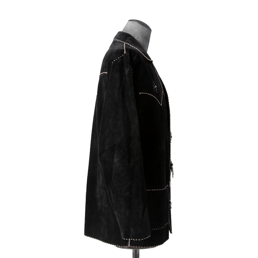 新品 Sisii x PAM DIETRICH / シシ x パムディートリッヒ コラボ / My Jacket カーフ スエード / レザー ジャケット / BLACK