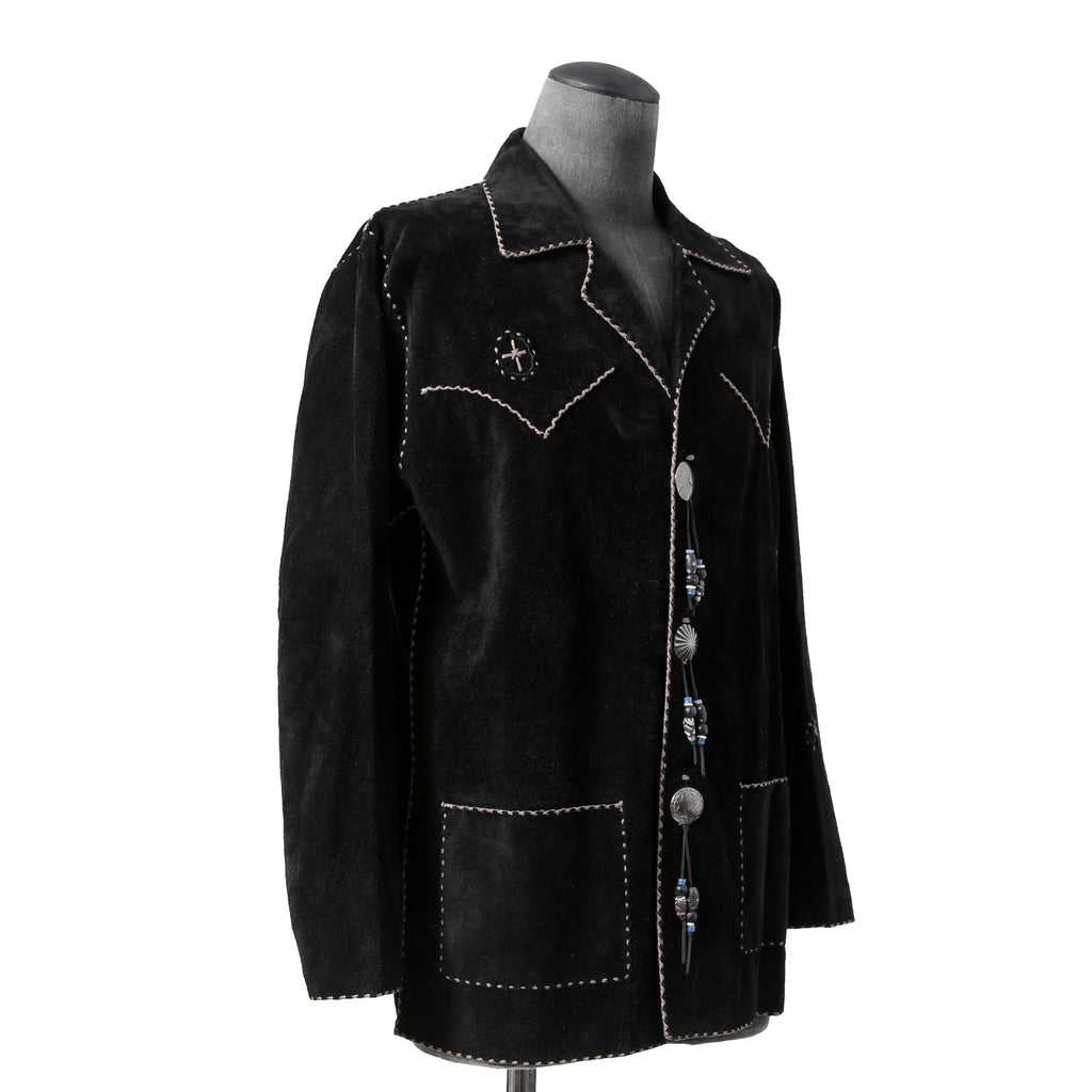 新品 Sisii x PAM DIETRICH / シシ x パムディートリッヒ コラボ / My Jacket カーフ スエード / レザー ジャケット / BLACK