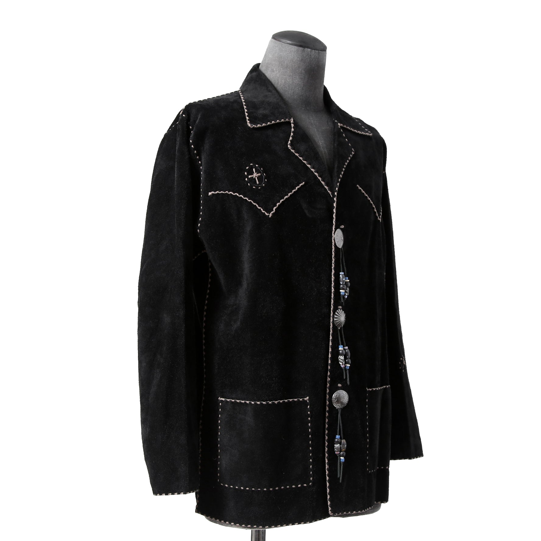 新品 Sisii x PAM DIETRICH / シシ x パムディートリッヒ コラボ / My Jacket カーフ スエード / レザー ジャケット / BLACK
