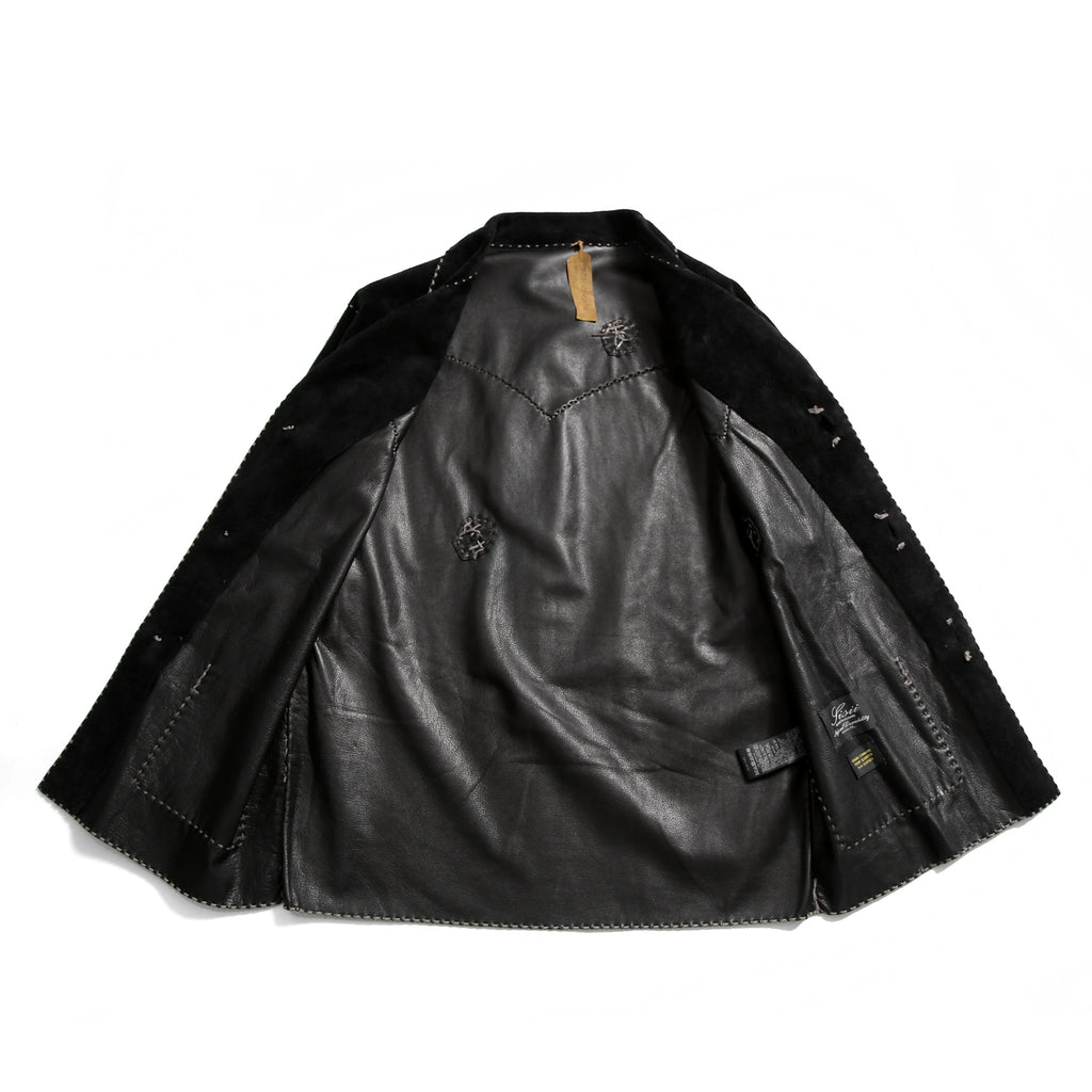 新品 Sisii x PAM DIETRICH / シシ x パムディートリッヒ コラボ / My Jacket カーフ スエード / レザー ジャケット / BLACK