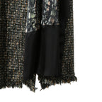 sacai サカイ / 21AW 美品 Tweed Maxi Skirt ラップデザイン ツイード ロングスカート / 21-05741 / size 1 (BLACK x GREEN)